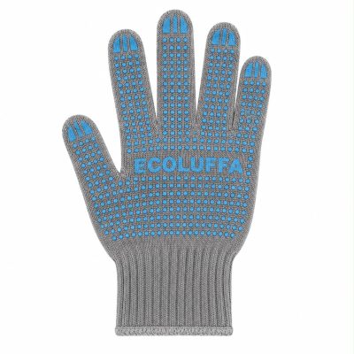 Рабочие Перчатки ECOLUFFA ХБ с ПВХ (5 нитка, вес 44-45 гр) Серые